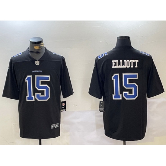 Men Dallas Cowboys 15 Ezekiel Elliott Black Throwback Vapor Untouchable Limited Stitched Football Jersey Men Dallas Cowboys 15 Ezekiel Elliott Black Throwback Vapor Untouchable Limited Stitched Football Jersey
