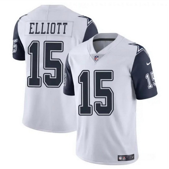 Men Dallas Cowboys 15 Ezekiel Elliott White Color Rush Limited Stitched Football Jersey Men Dallas Cowboys 15 Ezekiel Elliott White Color Rush Limited Stitched Football Jersey