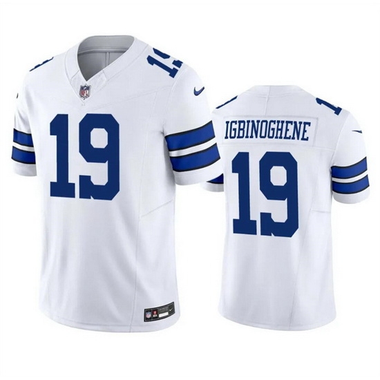 Men Dallas Cowboys 19 Noah Igbinoghene White 2023 F U S E Vapor Limited Stitched Football Jersey Men Dallas Cowboys 19 Noah Igbinoghene White 2023 F U S E Vapor Limited Stitched Football Jersey