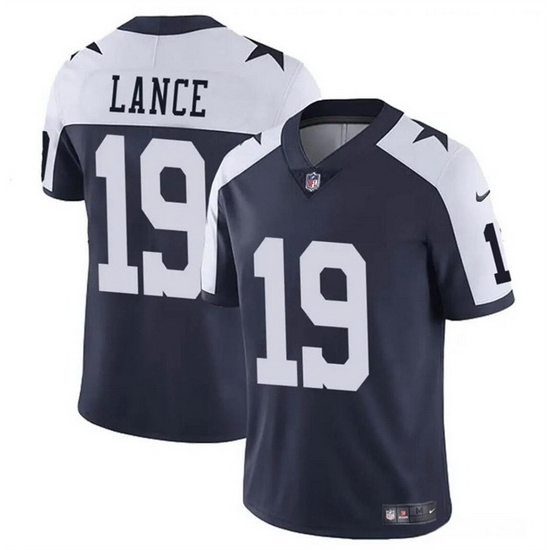 Men Dallas Cowboys 19 Trey Lance Navy White Thanksgiving Vapor Untouchable Limited Stitched Football Jersey Men Dallas Cowboys 19 Trey Lance Navy White Thanksgiving Vapor Untouchable Limited Stitched Football Jersey