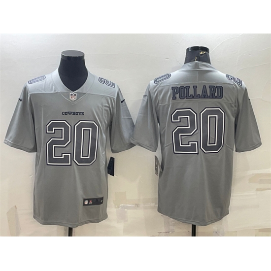 Men Dallas Cowboys 20 Tony Pollard Grey Atmosphere Fashion Stitched Jersey Men Dallas Cowboys 20 Tony Pollard Grey Atmosphere Fashion Stitched Jersey
