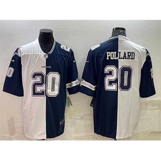 Men Dallas Cowboys 20 Tony Pollard Navy White Split Vapor Untouchable Limited Stitched Jersey Men Dallas Cowboys 20 Tony Pollard Navy White Split Vapor Untouchable Limited Stitched Jersey