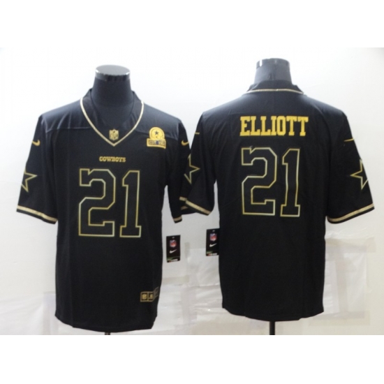 Men Dallas Cowboys 21 Ezekiel Elliott Black Golden Edition Limited Stitched Jersey Men Dallas Cowboys 21 Ezekiel Elliott Black Golden Edition Limited Stitched Jersey