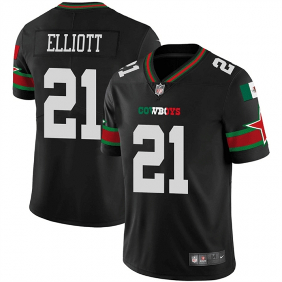 Men Dallas Cowboys 21 Ezekiel Elliott Black Mexico Vapor Limited Stitched Football Jersey Men Dallas Cowboys 21 Ezekiel Elliott Black Mexico Vapor Limited Stitched Football Jersey