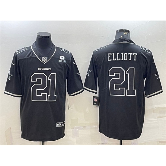 Men Dallas Cowboys 21 Ezekiel Elliott Black With 1960 Patch Limited Stitched Football Jersey Men Dallas Cowboys 21 Ezekiel Elliott Black With 1960 Patch Limited Stitched Football Jersey
