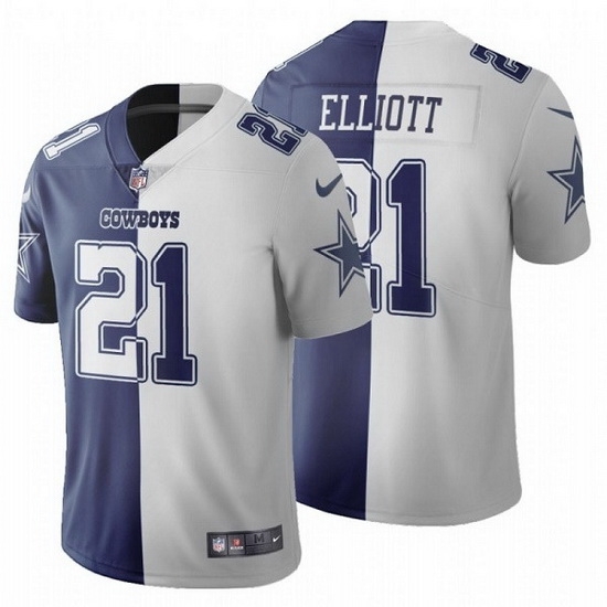 Men Dallas Cowboys 21 Ezekiel Elliott Navy White Split Vapor Untouchable Limited Stitched Jersey Men Dallas Cowboys 21 Ezekiel Elliott Navy White Split Vapor Untouchable Limited Stitched Jersey
