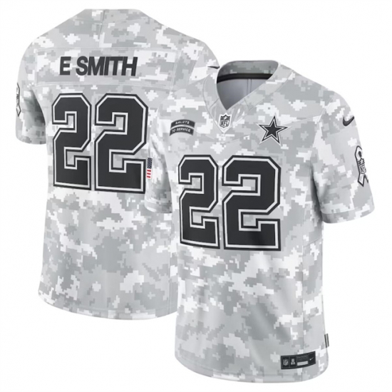 Men Dallas Cowboys 22 Emmitt Smith 2024 Arctic Camo Salute To Service Limited Stitched Football Jersey Men Dallas Cowboys 22 Emmitt Smith 2024 Arctic Camo Salute To Service Limited Stitched Football Jersey