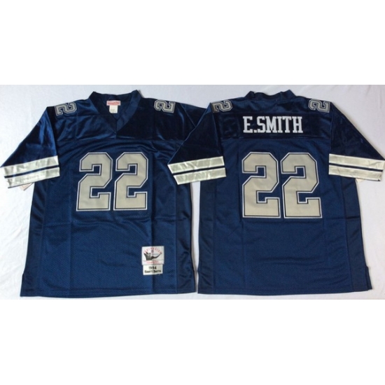 Men Dallas Cowboys 22 Emmitt Smith Navy M&N Throwback Jersey Men Dallas Cowboys 22 Emmitt Smith Navy M&N Throwback Jersey