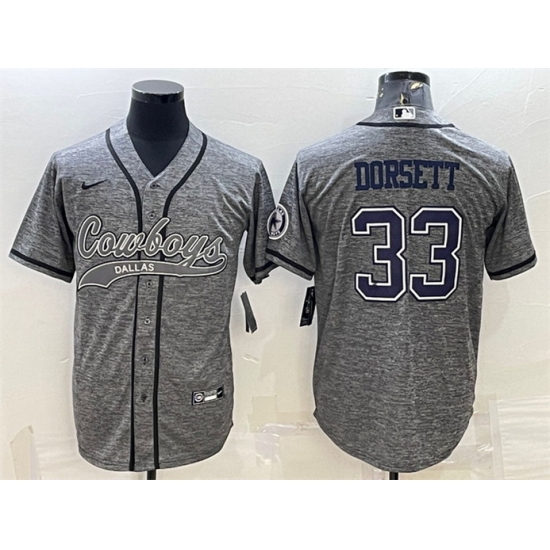 Men Dallas Cowboys 33 Tony Dorsett Grey With Patch Cool Base Stitched Baseball JerseyS Men Dallas Cowboys 33 Tony Dorsett Grey With Patch Cool Base Stitched Baseball JerseyS