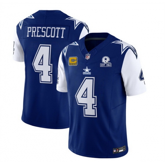 Men Dallas Cowboys 4 Dak Prescott 2023 F U S E Navy With Established In 1960 Patch And 4 Star C Patch Stitched Football Jersey Men Dallas Cowboys 4 Dak Prescott 2023 F U S E Navy With Established In 1960 Patch And 4 Star C Patch Stitched Football Jersey