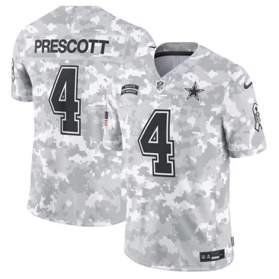 Men Dallas Cowboys 4 Dak Prescott 2024 Arctic Camo Salute To Service Limited Stitched Football Jersey Men Dallas Cowboys 4 Dak Prescott 2024 Arctic Camo Salute To Service Limited Stitched Football Jersey