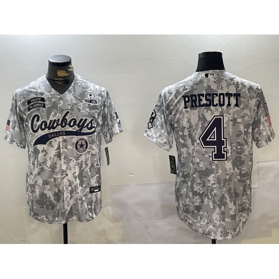 Men Dallas Cowboys 4 Dak Prescott 2024 Arctic Camo Salute To Service Stitched Baseball Jersey 7 Men Dallas Cowboys 4 Dak Prescott 2024 Arctic Camo Salute To Service Stitched Baseball Jersey 7