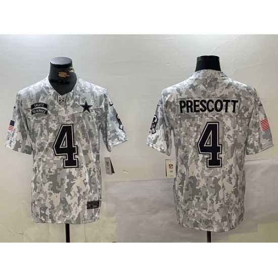 Men Dallas Cowboys 4 Dak Prescott 2024 F U S E Arctic Camo Salute To Service Limited Stitched Football Jersey Men Dallas Cowboys 4 Dak Prescott 2024 F U S E Arctic Camo Salute To Service Limited Stitched Football Jersey