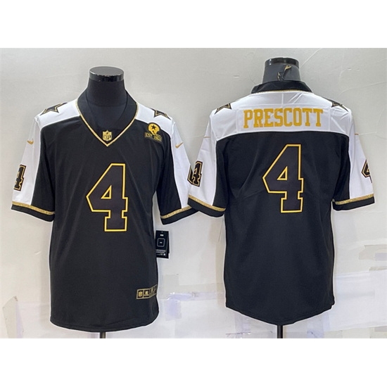 Men Dallas Cowboys 4 Dak Prescott Black Gold Thanksgiving With Patch Stitched Jersey Men Dallas Cowboys 4 Dak Prescott Black Gold Thanksgiving With Patch Stitched Jersey