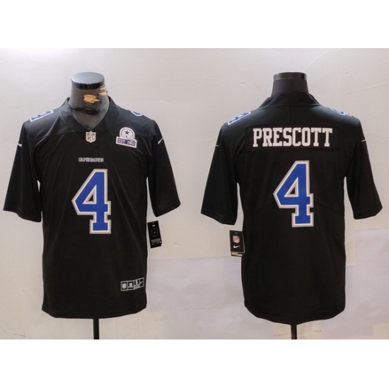 Men Dallas Cowboys 4 Dak Prescott Black Throwback With 1960 Patch Vapor Untouchable Limited Stitched Football Jersey Men Dallas Cowboys 4 Dak Prescott Black Throwback With 1960 Patch Vapor Untouchable Limited Stitched Football Jersey