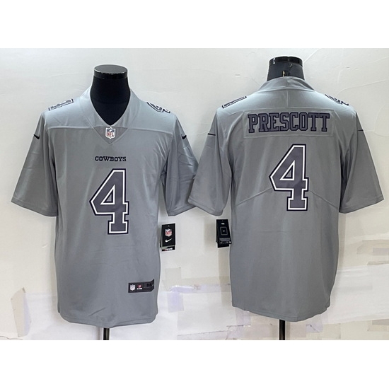 Men Dallas Cowboys 4 Dak Prescott Grey Atmosphere Fashion Stitched Game Jersey Men Dallas Cowboys 4 Dak Prescott Grey Atmosphere Fashion Stitched Game Jersey