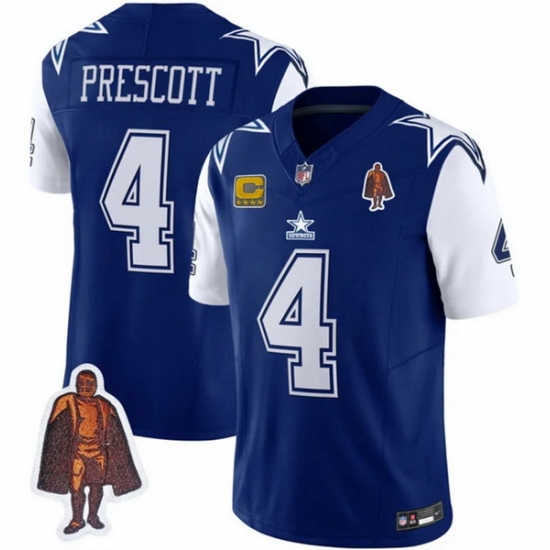 Men Dallas Cowboys 4 Dak Prescott Navy 2023 F U S E With Walter Payton Patch And 4 Star C Patch Vapor Limited Stitched Football Jersey Men Dallas Cowboys 4 Dak Prescott Navy 2023 F U S E With Walter Payton Patch And 4 Star C Patch Vapor Limited Stitched Football Jersey