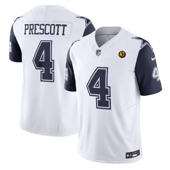 Men Dallas Cowboys 4 Dak Prescott White 2023 F U S E With John Madden Patch Vapor Limited Stitched Football Jerseys Men Dallas Cowboys 4 Dak Prescott White 2023 F U S E With John Madden Patch Vapor Limited Stitched Football Jerseys