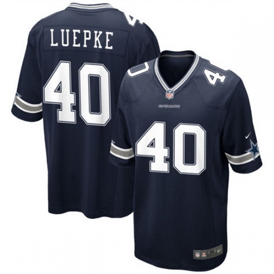 Men Dallas Cowboys 40 Hunter Luepke Navy Stitched Football Game Jersey Men Dallas Cowboys 40 Hunter Luepke Navy Stitched Football Game Jersey