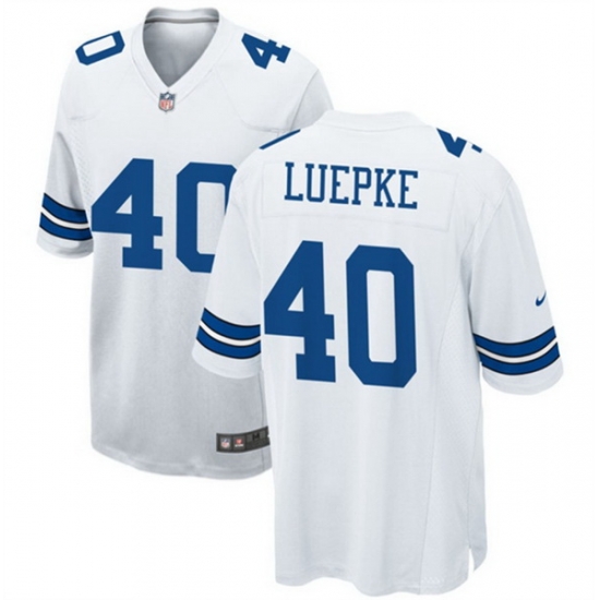 Men Dallas Cowboys 40 Hunter Luepke White Stitched Football Game Jersey Men Dallas Cowboys 40 Hunter Luepke White Stitched Football Game Jersey