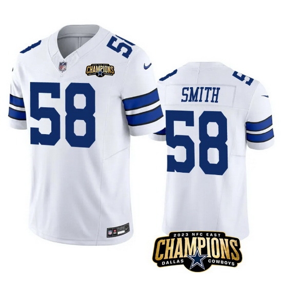 Men Dallas Cowboys 58 Mazi Smith White 2023 F U S E NFC East Champions Patch Stitched Football Jersey Men Dallas Cowboys 58 Mazi Smith White 2023 F U S E NFC East Champions Patch Stitched Football Jersey