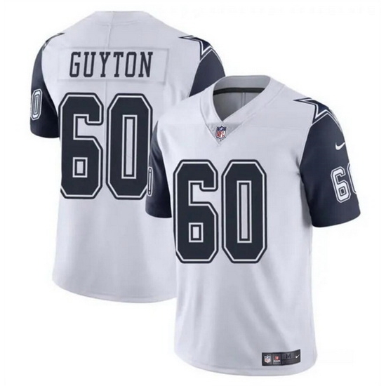 Men Dallas Cowboys 60 Tyler Guyton White 2024 Draft Color Rush Limited Stitched Football Jersey Men Dallas Cowboys 60 Tyler Guyton White 2024 Draft Color Rush Limited Stitched Football Jersey