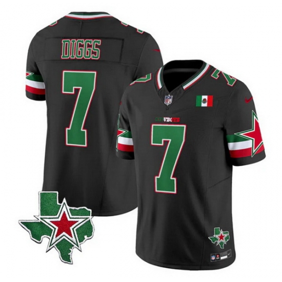 Men Dallas Cowboys 7 Trevon Diggs 2024 Mexico Black F U S E Stitched Football Jersey Men Dallas Cowboys 7 Trevon Diggs 2024 Mexico Black F U S E Stitched Football Jersey