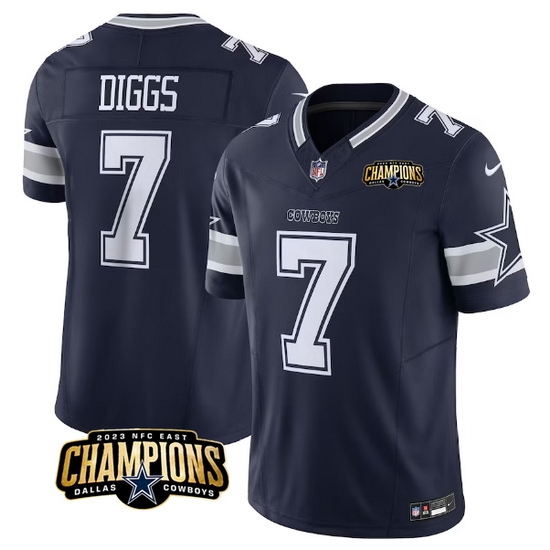 Men Dallas Cowboys 7 Trevon Diggs Navy 2023 F U S E NFC East Champions Patch Stitched Football Jersey Men Dallas Cowboys 7 Trevon Diggs Navy 2023 F U S E NFC East Champions Patch Stitched Football Jersey