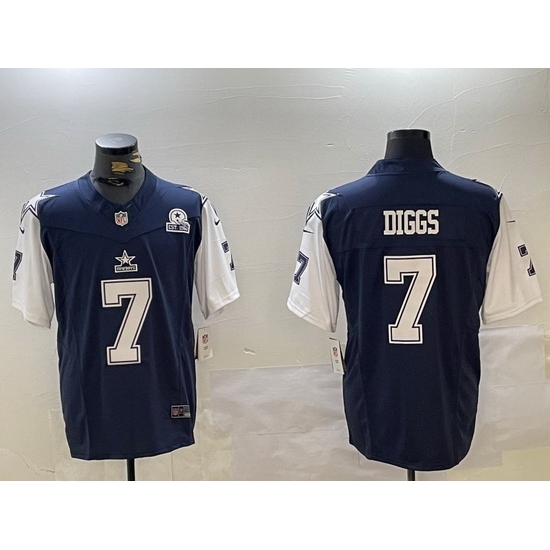 Men Dallas Cowboys 7 Trevon Diggs Navy 2023 F U S E With 1960 Patch Vapor Limited Stitched Football Jersey 1 Men Dallas Cowboys 7 Trevon Diggs Navy 2023 F U S E With 1960 Patch Vapor Limited Stitched Football Jersey 1