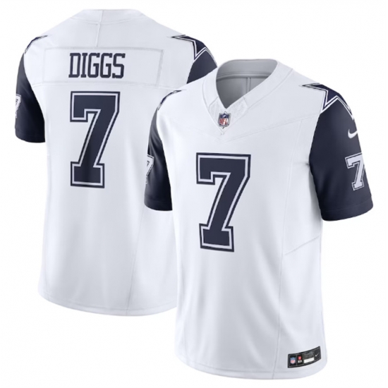 Men Dallas Cowboys 7 Trevon Diggs White 2023 F U S E Vapor Limited Stitched Football Jersey Men Dallas Cowboys 7 Trevon Diggs White 2023 F U S E Vapor Limited Stitched Football Jersey