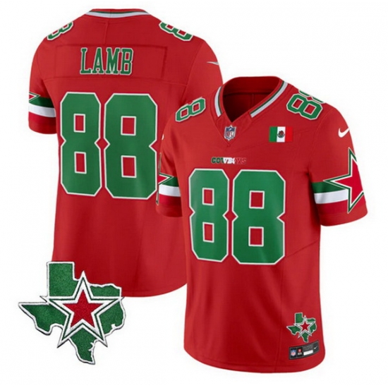 Men Dallas Cowboys 88 CeeDee Lamb 2024 Mexico Red F U S E Stitched Football Jersey Men Dallas Cowboys 88 CeeDee Lamb 2024 Mexico Red F U S E Stitched Football Jersey