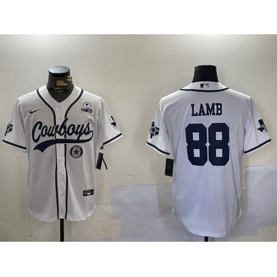 Men Dallas Cowboys 88 CeeDee Lamb White 2022 Olive Salute To Service Cool Base Stitched Baseball Jersey 3 Men Dallas Cowboys 88 CeeDee Lamb White 2022 Olive Salute To Service Cool Base Stitched Baseball Jersey 3