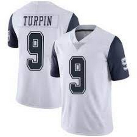 Men Dallas Cowboys 9 KaVontae Turpin White Rush Limited Jersey Men Dallas Cowboys 9 KaVontae Turpin White Rush Limited Jersey