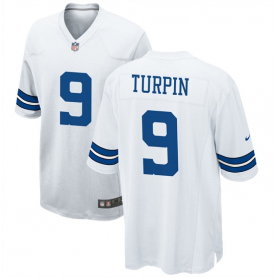 Men Dallas Cowboys 9 KaVontae Turpin White Stitched Football Game Jersey Men Dallas Cowboys 9 KaVontae Turpin White Stitched Football Game Jersey