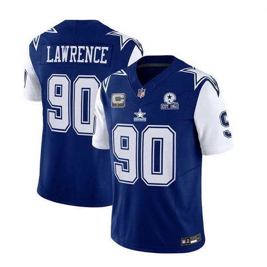 Men Dallas Cowboys 90 DeMarcus Lawrence Navy 2023 F U S E With 1960 Patch Vapor Limited Stitched Football Jersey Men Dallas Cowboys 90 DeMarcus Lawrence Navy 2023 F U S E With 1960 Patch Vapor Limited Stitched Football Jersey