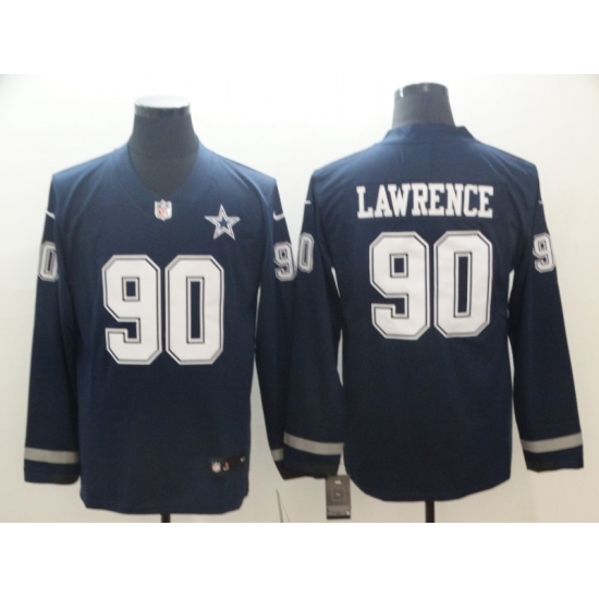 Men Dallas Cowboys 90 Demarcus Lawrence Navy Therma Long Sleeve Limited Jersey Men Dallas Cowboys 90 Demarcus Lawrence Navy Therma Long Sleeve Limited Jersey