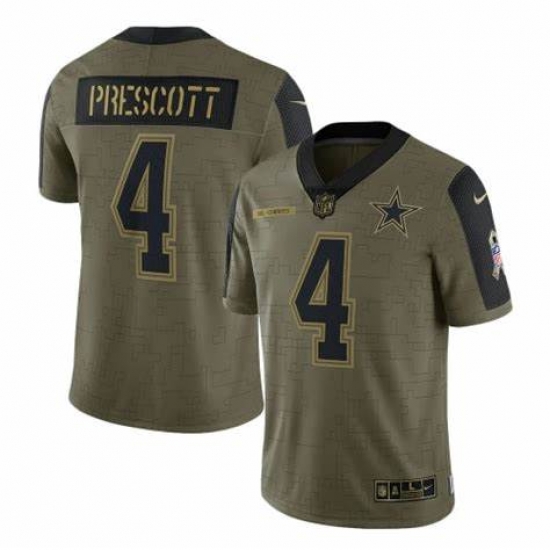 Men Dallas Cowboys Dak Prescott Nike Olive 2021 Salute To Service Game Jersey Men Dallas Cowboys Dak Prescott Nike Olive 2021 Salute To Service Game Jersey