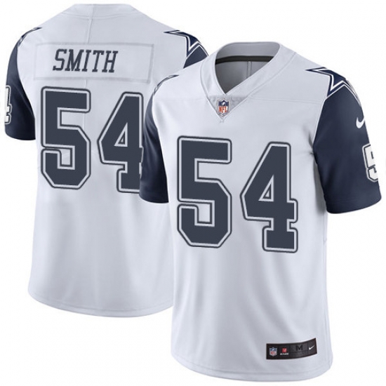 Men Nike Cowboys 54 Jaylon Smith White Stitched NFL Limited Rush Jersey Men Nike Cowboys 54 Jaylon Smith White Stitched NFL Limited Rush Jersey