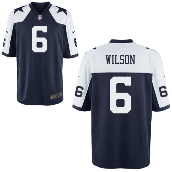 Men Nike Dallas Cowboys Wilson 6 Blue Thanksgivens Vapor Limited NFL Jersey Men Nike Dallas Cowboys Wilson 6 Blue Thanksgivens Vapor Limited NFL Jersey