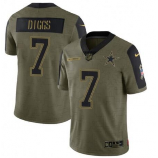 Men Olive Dallas Cowboys #7 Trevon Diggs 2021 Salute To Service Limited Stitched Jersey Men Olive Dallas Cowboys #7 Trevon Diggs 2021 Salute To Service Limited Stitched Jersey