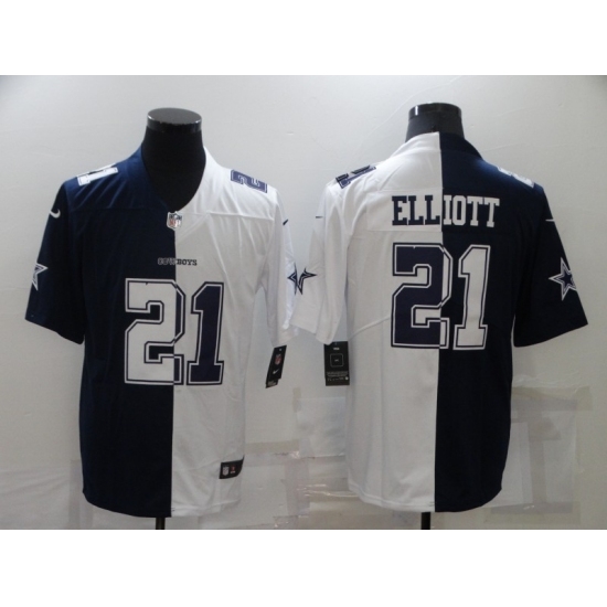 Men's Dallas Cowboys #21 Ezekiel Elliott White-Blue Fashion Football Limited Jersey Men's Dallas Cowboys #21 Ezekiel Elliott White-Blue Fashion Football Limited Jersey