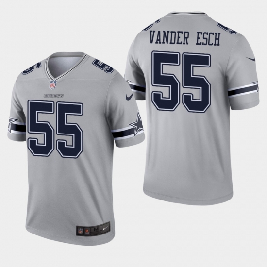 Mens Dallas Cowboys 55 Leighton Vander Esch Inverted Legend Gray Jersey Mens Dallas Cowboys 55 Leighton Vander Esch Inverted Legend Gray Jersey