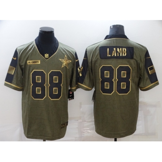 Men's Dallas Cowboys #88 CeeDee Lamb Gold 2021 Salute To Service Limited Player Jersey Men's Dallas Cowboys #88 CeeDee Lamb Gold 2021 Salute To Service Limited Player Jersey