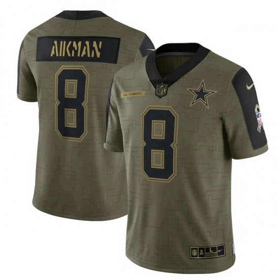 Men's Dallas Cowboys Troy Aikman Nike Olive 2021 Salute To Service Retired Player Limited Jersey Men's Dallas Cowboys Troy Aikman Nike Olive 2021 Salute To Service Retired Player Limited Jersey