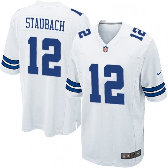 Mens Nike Dallas Cowboys 12 Roger Staubach Game White NFL Jersey Mens Nike Dallas Cowboys 12 Roger Staubach Game White NFL Jersey