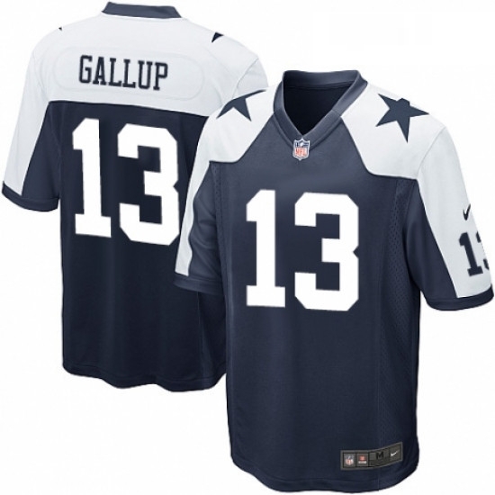 Mens Nike Dallas Cowboys 13 Michael Gallup Game Navy Blue Throwback Alternate NFL Jersey Mens Nike Dallas Cowboys 13 Michael Gallup Game Navy Blue Throwback Alternate NFL Jersey