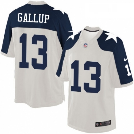 Mens Nike Dallas Cowboys 13 Michael Gallup Limited White Throwback Alternate NFL Jersey Mens Nike Dallas Cowboys 13 Michael Gallup Limited White Throwback Alternate NFL Jersey