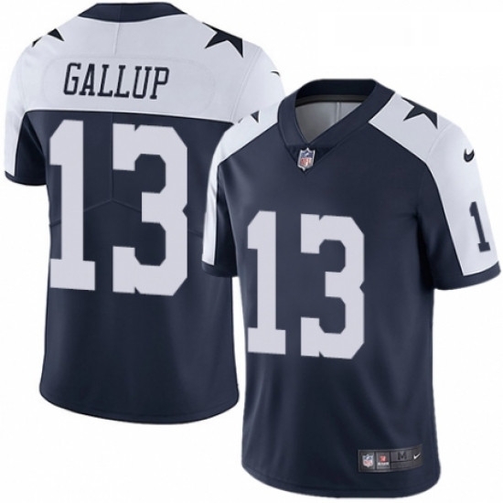 Mens Nike Dallas Cowboys 13 Michael Gallup Navy Blue Throwback Alternate Vapor Untouchable Limited Player NFL Jersey Mens Nike Dallas Cowboys 13 Michael Gallup Navy Blue Throwback Alternate Vapor Untouchable Limited Player NFL Jersey