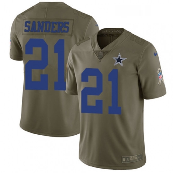 Mens Nike Dallas Cowboys 21 Deion Sanders Limited Olive 2017 Salute to Service NFL Jersey Mens Nike Dallas Cowboys 21 Deion Sanders Limited Olive 2017 Salute to Service NFL Jersey
