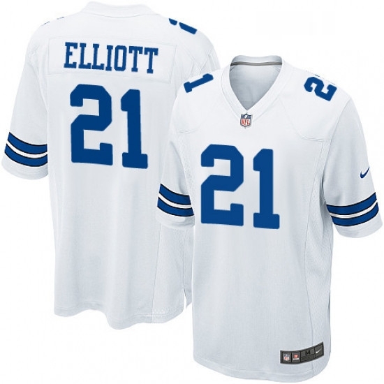 Mens Nike Dallas Cowboys 21 Ezekiel Elliott Game White NFL Jersey Mens Nike Dallas Cowboys 21 Ezekiel Elliott Game White NFL Jersey